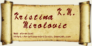 Kristina Mirolović vizit kartica